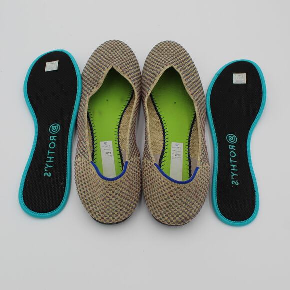 Rothys The Flat Womens 12 Gold Metallic Knit Limited Edition Slip On Comfort - Picture 8 of 8